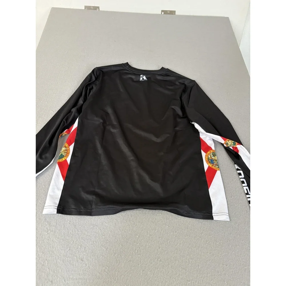 Koofin Gear Shirt Mens Small‎ Black Florida Flag Long Sleeve Fishing Performance